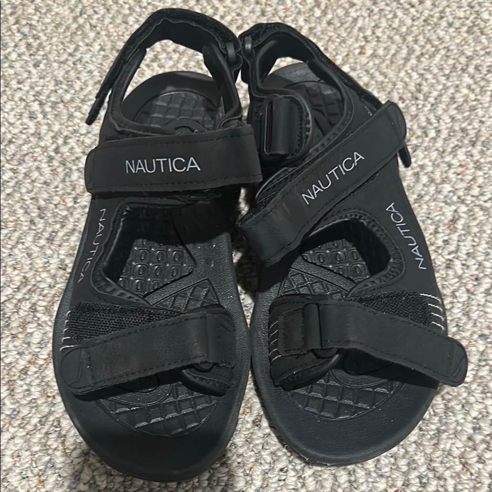 Nautica Black Sport Sandals with Velcro Straps